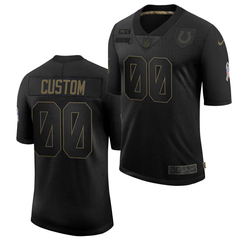Men's Indianapolis Colts Customized 2020 Black Salute To Service Limited Stitched Jersey